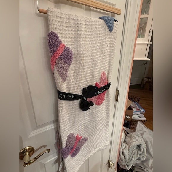 Rachel Zoe Other - Rachel Zoe White Blanket with Pink and Purple Accents-NWT! Very cozy!